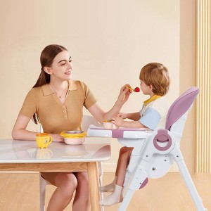 Multifunctional Infant High Chair with Adjustable Height & Recline, Foldable Design, Removable Tray for Babies & Toddlers - 1 of 4