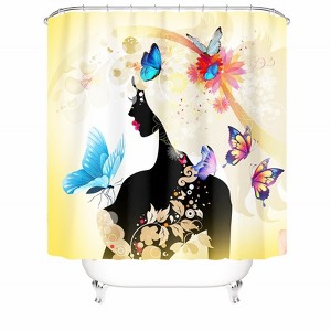 Butterfly Fairy Shower Curtains for Bathroom Waterproof Fabric Bath Curtain Durable Soft Stylish Bathroom Decor 72x72 Inch - 1 of 1