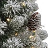 2ft Puleo Pre-Lit Flocked Tabletop Artificial Christmas Tree: Balsam, Hinged Branches, 35 Clear Lights, Metal Pot - 3 of 3