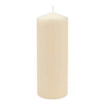 Stonebriar 3pk Tall 3'' x 8'' 80 Hour Long Burning Unscented Ivory Wax Pillar Candle