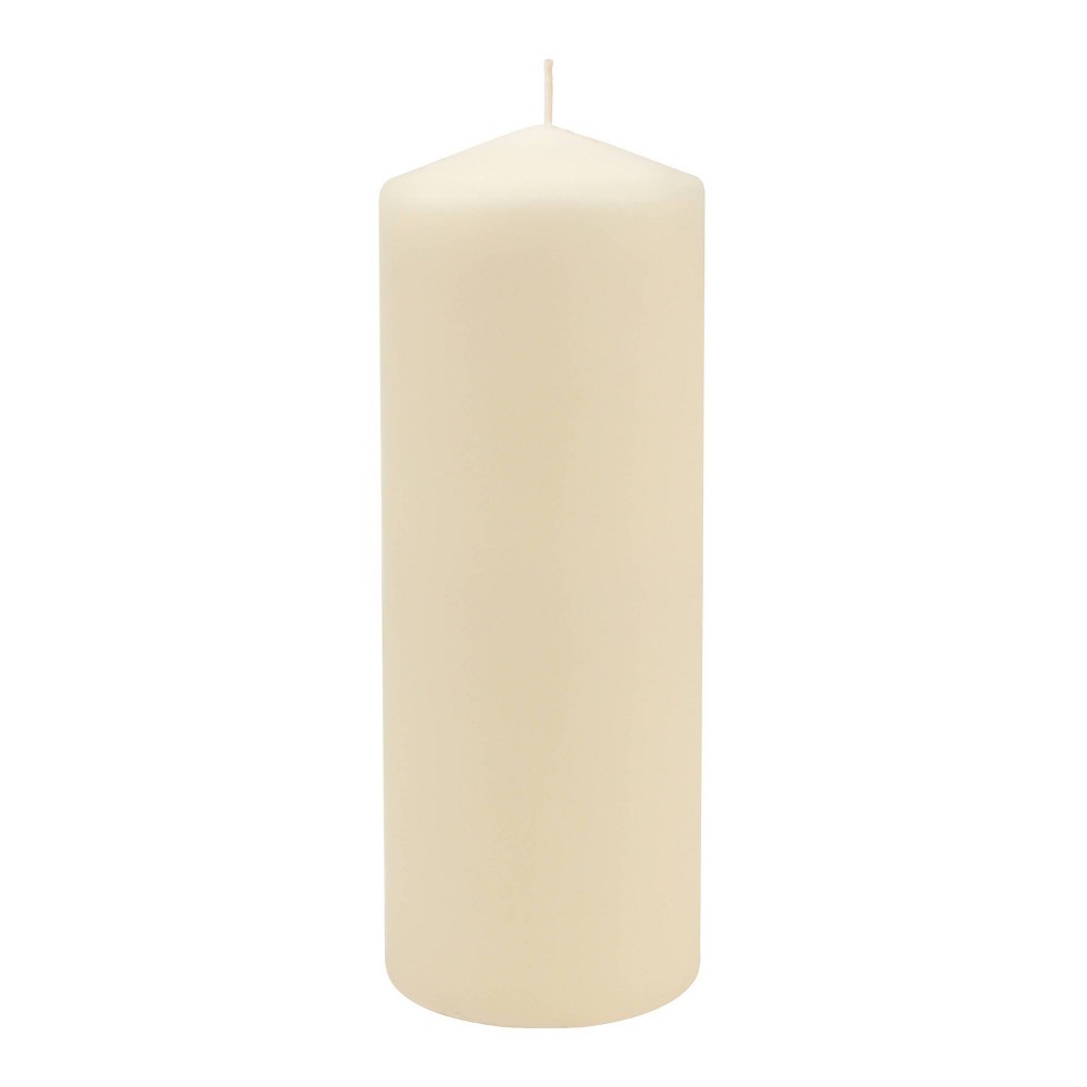 Photos - Figurine / Candlestick Stonebriar 3pk Tall 3'' x 8'' 80 Hour Long Burning Unscented Ivory Wax Pil