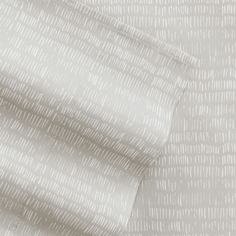 Soft Lines Patterned Stripe Ultra-Soft 4 Piece Bed Sheet Set - Becky Cameron, 6 of 12