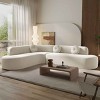 122'' Curved Sectional Sofa , Sofa with 3 Round Cushions, High-Resilience Foam Seat Sofa with Soft Polyester Fabric-Coolbibila - 3 of 4
