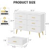 6 Drawer Dresser, Modern Wooden Dresser with Gold Handles and Storage Space, Chest Dresser with Deep Drawers for Bedroom, Living Room - 2 of 4
