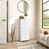 5 Drawer Dresser Leather White - Hausource™: Glossy Finish, Metal Frame, Modern Style - 4 of 4
