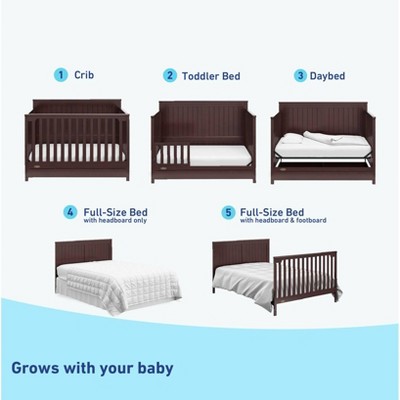 Hadley Espresso Painted Wood 4-in-1 Convertible Crib with Drawer