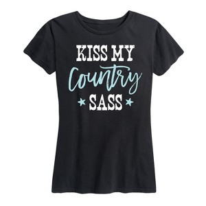 Women's - Country Casuals - Kiss My Country Sass Short Sleeve Graphic T-Shirt - 1 of 4
