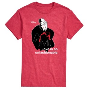 Men's - Disney Villains - Cruella De Vil Love Unfasionable Short Sleeve Graphic T-Shirt - 1 of 4