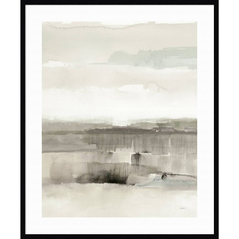 34&#34; x 41&#34; Influence of Line and Color Neutral Crop by Mike Schick Framed Wall Art Print Black - Amanti Art, 1 of 11