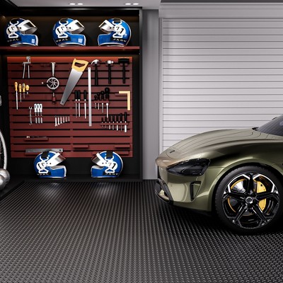 Diamond Plate Black PVC Garage Flooring Rolls