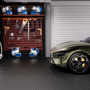 Diamond Plate Black PVC Garage Flooring Rolls - 1 of 4