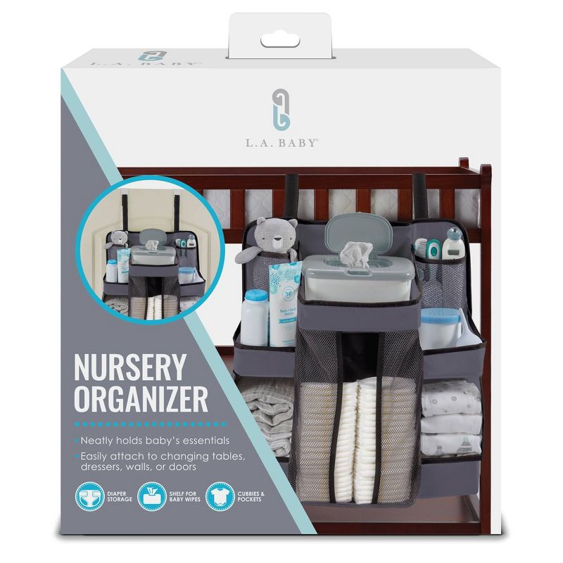 LA Baby Diaper Caddy and Nursery Organizer for Baby&#39;s Essentials - Gray, 2 of 8