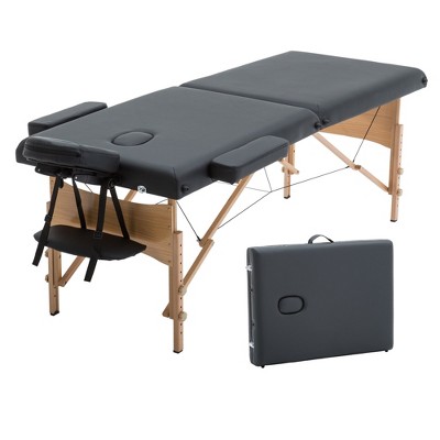 FDW Massage Table 73 Inch Heigh Adjustable 2 Fold Portable Massage Table W/Sheet Cradle Cover 2 Bolster Hanger Facial Salon Tattoo Bed