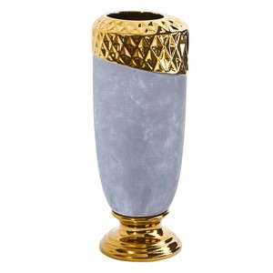 Nearly Natural 11.5-in Regal Stone Vase with Gold Accents - 1 of 2