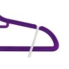 J&V TEXTILES 120pk Premium Velvet Non-Slip Hanger with 360 Degree Rotatable Hook Purple - 3 of 4