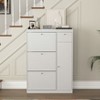 Lirago White Flip-Drawer Shoe Cabinet 35.43"x10.62"x49.2" - 18-Pair Modern Shoe Organizer with Flip-Drawers and Boot Storage for Narrow Entryways - 2 of 4
