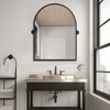 PexFix 24 in. W x 36 in. H Arched Metal Framed Pivoted Bathroom Wall Vanity Mirror in Black - 3 of 4