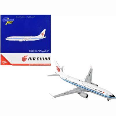 Boeing 737 MAX 8 Commercial Aircraft "Air China" White with Blue Stripes 1/400 Diecast Model Airplane by GeminiJets