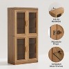 Dovelina Glass Display Cabinet Wood Kitchen Sideboard Storage Cabinet with Doors, Adjustable Shelves - 62" × 31" - 4 of 4