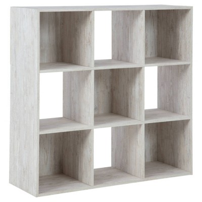 35.43" Paxberry 9 Cube Organizer Whitewash - Signature Design by Ashley