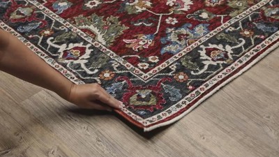 Hastings Red and Multi Synthetic Rectangular Area Rug 5'3" x 7'6"