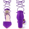 BLISSFUL STEP Women's Pointy Toe Lace Up Chunky Heel Dress Pumps - 3 of 3