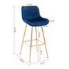 SKRAN 30 inch Bar Stools Set of 2, Upholstered Fabric Barstools  Simple High Bar Stool with Footrest Golden Leg for Bar, Dining Room - 3 of 4