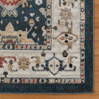 Hadley Blue and Beige Tufted Synthetic 5' x 7' Area Rug