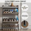 Shoe Cabinet with 4 Flip Drawers,Narrow Shoe Cabinet Storage,Freestanding Shoe Storage Cabinet Organizer,Dry and Wet Separation with Metal Legs - 4 of 4