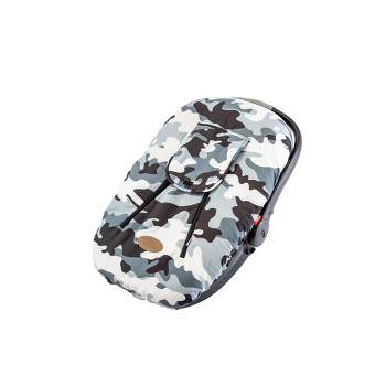 CozyBaby Baby and Infant Insulated Machine Washable Car Seat Cover with Dual Zipper Design, Elastic Edge, and Pull Over Flap, Camo