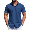 COOFANDY Mens Short Sleeve Dress Shirts Button Down Shirts Regular Fit Business Casual Shirt with Pocket - 4 of 4