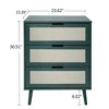 Modern 3-Drawer Wood Dresser with Metal Handles - Large Storage Cabinet for Dining Room, Living Room, Entryway, Hallway, Kitchen Dark Green - 2 of 4