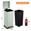 8 Gallon Bathroom Step Trash Can, 30-Liter Square Stainless Steel Foot Pedal Garbage Can - 3 of 4