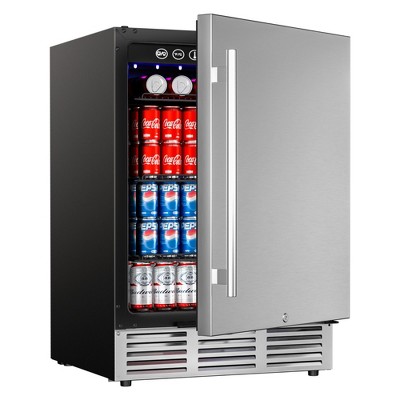 Simzlife 5.3 Cu.ft. Undercounter Freestanding Stainless Steel Door Beverage Refrigerator, 23.4 in W, 34.25 in H
