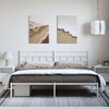 vidaXL White Metal King Bed Frame with Headboard, Heavy-Duty, Under-Bed Storage, No Mattress - 3 of 4