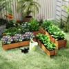 Tangkula 1/2 PCS Wooden Raised Garden Bed w/ Drainage Holes Liner for Vegetable Flower Herb - 3 of 4
