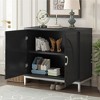 KTMBDW Modern Sideboard Buffet Cabinet, Buffet Storage Cabinet with 2 Doors and Adjustable Shelves, Wood Cabinet for Dining Room, Living Room - 3 of 4