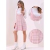 Allegra K Women's U Neck Plaid Tweed Mini Length Overalls Pinafore Dress - 2 of 4