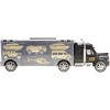 JuzToys Military Car Carrier Truck Toy Set (6 Vehicles) – Pull-Back Car Toys Includes Helicopters, Tanks, Jeeps for Kids – Black - 4 of 4