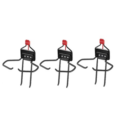 Rubbermaid Heavy Duty Metal Storage Shed Space Saving Large Easily Mounted Power Tool Holder, Holds Up to 20 Pounds with Adjustable Hook (3 Pack)