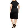 Agnes Orinda Women's Plus Size Vintage Belt Work Office Midi Pencil Bodycon Dress - 4 of 4