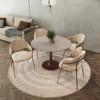 LeisureMod Bristol 35" Round Dining Table with Sintered Stone Top and Walnut Steel Pedestal Base for Modern Kitchen and Dining Room - 2 of 4