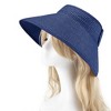 Anna-Kaci Women's Wide Brim Visor Hat with Bow Detail Adjustable Velcro Closure for Beach or Outdoor Protection - 3 of 4