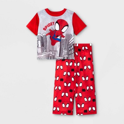 Spider Man Little Boys Pajamas Kids Pjs Character Long Sleeve Shirt Pant Set 8 Red