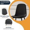 Kumasinova Set of 4 Modern Medieval Linen Fabric Dining Chair with Black Metal Legs, Anti-Slip Pads,Farmhouse Kitchen Chair, Upholstered Armless Chair - 4 of 4