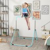 NAYSAYE Kids Gymnastics Bar Adjustable Folding Horizontal Kip Bar with Shock Absorption for Home Use, Green, 58.30"*41.30"*50.50" - 2 of 4