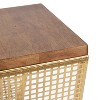 Kate and Laurel Elita Square Metal Tea Table, 10x10x30, Rustic Brown and Satin Gold - 3 of 4
