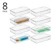 mDesign Plastic Bathroom Vanity Storage Organizer Box, Hinged Lid, Clear - 2 of 4