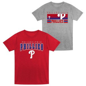 MLB Philadelphia Phillies Toddler Boys' 2pk Gray T-Shirt - 1 of 3