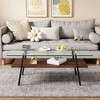NicBex Modern 38.58" Rectangle Coffee Table with Glass Top, Open Storage Shelf and Iron Frame for Living Room - 4 of 4